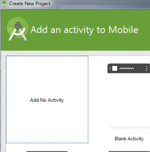 Creation of the project - no Activity