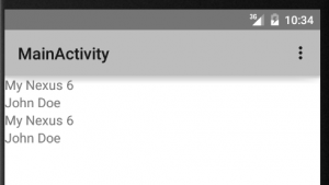 our app running with sample data